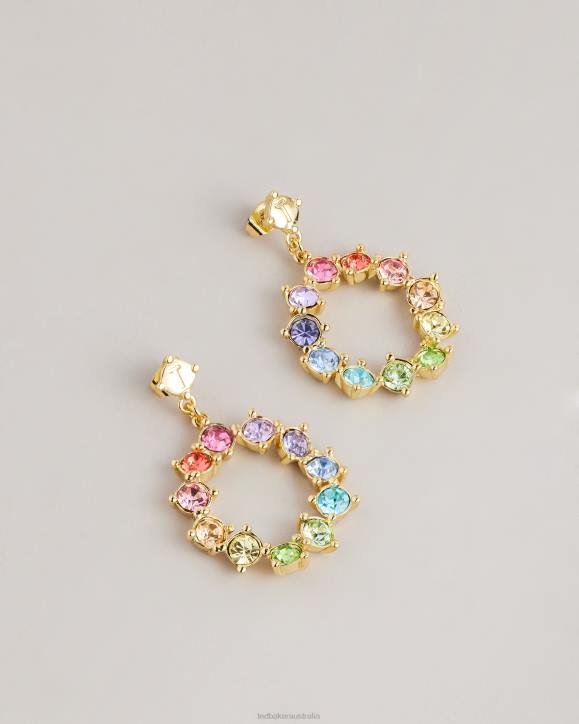 Ted Baker Crissty Crystal Hoop Drop Earrings Multicolor Jewelry Women TLPL1150