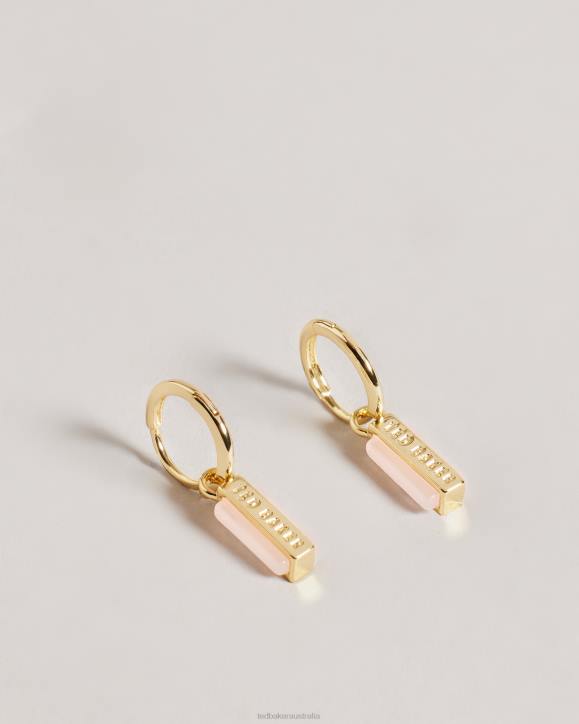 Ted Baker Gwennie TBJ2977 Gem Bar Huggie Earring PL-PINK Jewelry Women TLPL1047