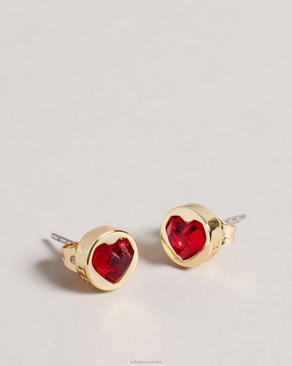 Ted Baker Heartan Glass Heart Stud Earrings Red Jewelry Women TLPL1084