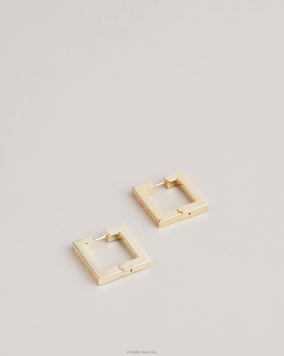 Ted Baker Saadiey Large Square Hinge Earrings Gold Color Jewelry Women TLPL1080