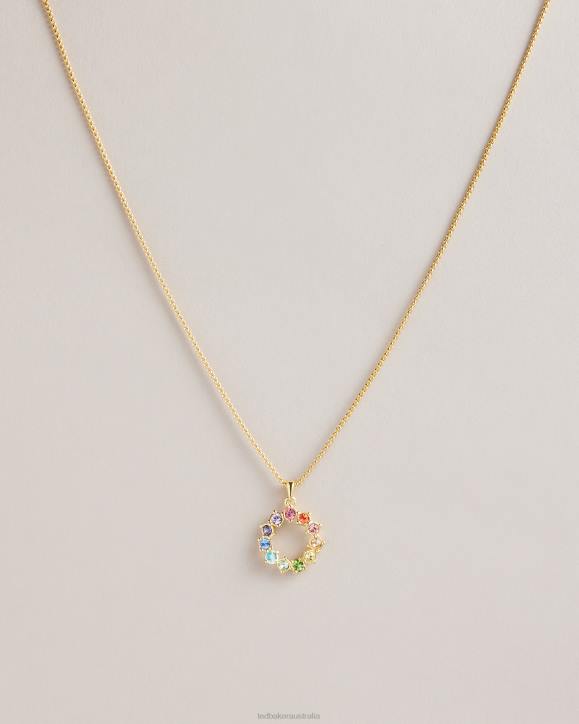Ted Baker Cresar Calypso Crystal Hoop Pendant Necklace Multicolor Jewelry Women TLPL1143