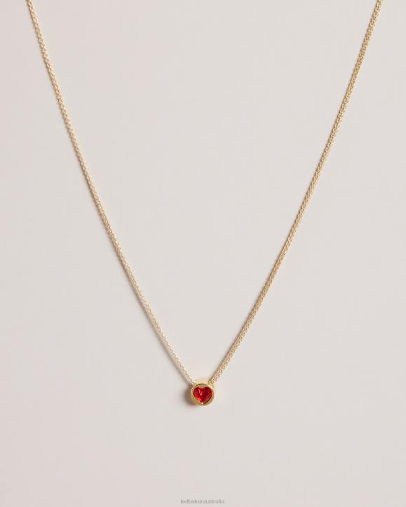 Ted Baker Harparh Glass Heart Pendant Necklace Red Jewelry Women TLPL1069
