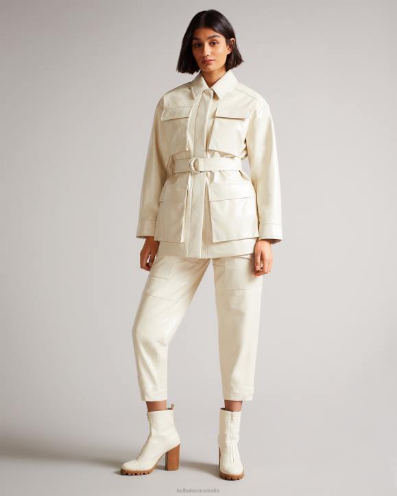 Ted Baker Vinala Utiltiy vinyl trouser Ivory Clothing Women TLPL596