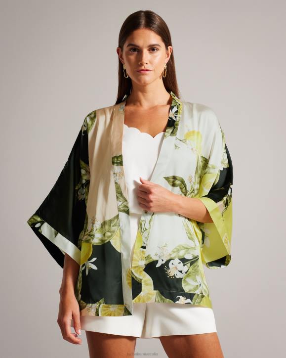 Ted Baker Denissy Lemon Print Kimono Black Clothing Women TLPL353